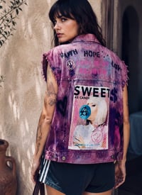 Image 1 of 🪩 IBIZA VINTAGE UPCYCLED DENIM VEST • HAND-DYED 