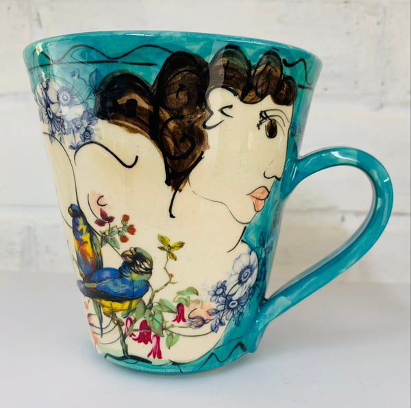 Image of Turquoise tall mug