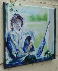 Image 3 of Sean Worrall - "Over My Shoulder - Electric Painting No.44" - Acrylic on canvas, 20x20cm (July 2026)