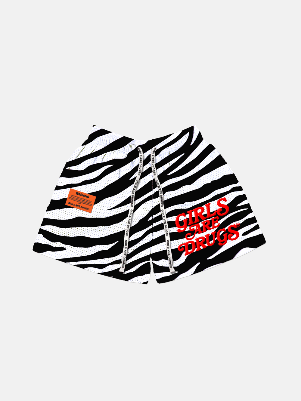 Image of GIRLS ARE DRUGS® MESH SHORTS - "ZEBRA STRIPES" 