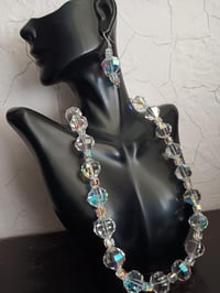 Image 9 of HUGE ROCKY CUT AND SQUARE SWAROVSKI BEAD EARRING SET