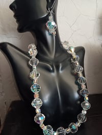 Image 6 of HUGE ROCKY CUT AND SQUARE SWAROVSKI BEAD EARRING SET