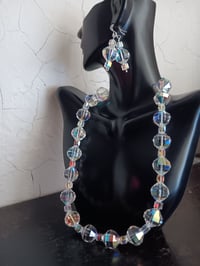 Image 3 of HUGE ROCKY CUT AND SQUARE SWAROVSKI BEAD EARRING SET