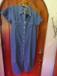 Image 3 of Denim Dress Button Down Size L
