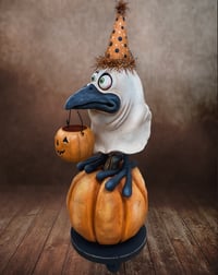 Image 2 of  Lil' Ghostie Crow (Orange Hat)