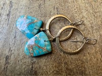 Image 6 of Peaces of Luanda * Sediment Jasper brass earrings / n48