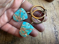 Image 8 of Peaces of Luanda * Sediment Jasper brass earrings / n48