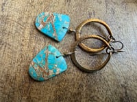 Image 11 of Peaces of Luanda * Sediment Jasper brass earrings / n48