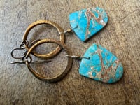Image 12 of Peaces of Luanda * Sediment Jasper brass earrings / n48