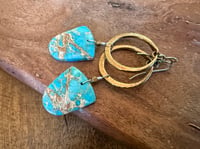 Image 15 of Peaces of Luanda * Sediment Jasper brass earrings / n48