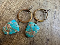 Image 16 of Peaces of Luanda * Sediment Jasper brass earrings / n48