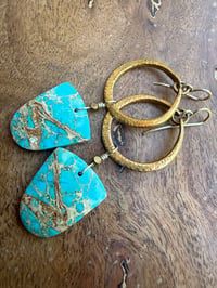 Image 17 of Peaces of Luanda * Sediment Jasper brass earrings / n48