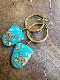 Image 21 of Peaces of Luanda * Sediment Jasper brass earrings / n48