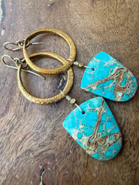 Image 23 of Peaces of Luanda * Sediment Jasper brass earrings / n48