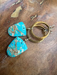 Image 24 of Peaces of Luanda * Sediment Jasper brass earrings / n48