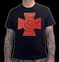 FIRST ATTACK 'Victoria Cross' T-shirt (RED on BLACK)