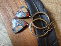 Image 10 of Statement Maligano Jasper brass earrings / n48