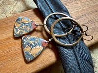 Image 2 of Statement Maligano Jasper brass earrings / n48
