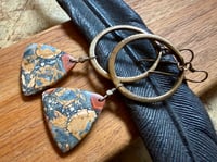 Image 15 of Statement Maligano Jasper brass earrings / n48