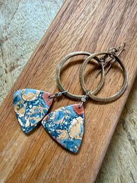 Image 19 of Statement Maligano Jasper brass earrings / n48