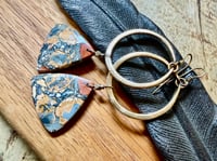 Image 22 of Statement Maligano Jasper brass earrings / n48