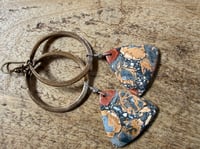 Image 23 of Statement Maligano Jasper brass earrings / n48