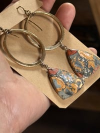 Image 25 of Statement Maligano Jasper brass earrings / n48