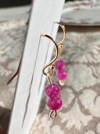 Image 1 of Ruby Gemstone Earrings, 14k Gold-Filled 