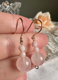 Image 2 of Rose Quartz, Opal, Gemstone Earrings, 14k Gold Filled