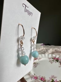 Image 3 of Amazonite Gemstone Sparkly Earrings, 14k Gold-Filled
