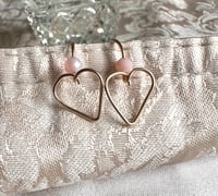 Image 2 of Opal Heart Gemstone Earrings, 14k Gold-Filled