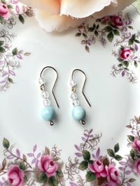 Image 4 of Amazonite Gemstone Sparkly Earrings, 14k Gold-Filled