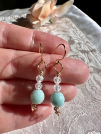 Image 2 of Amazonite Gemstone Earrings, 14k Gold-Filled