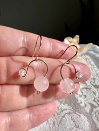 Image 2 of Rose Quartz Earrings, 14k Gold-Filled