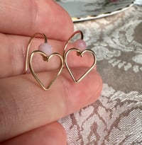 Image 4 of Opal Heart Shape Earrings, 14k Gold-Filled