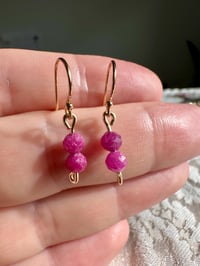 Image 4 of Ruby Gemstone Earrings, 14k Gold-Filled 