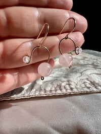 Image 3 of Rose Quartz Earrings, 14k Gold-Filled