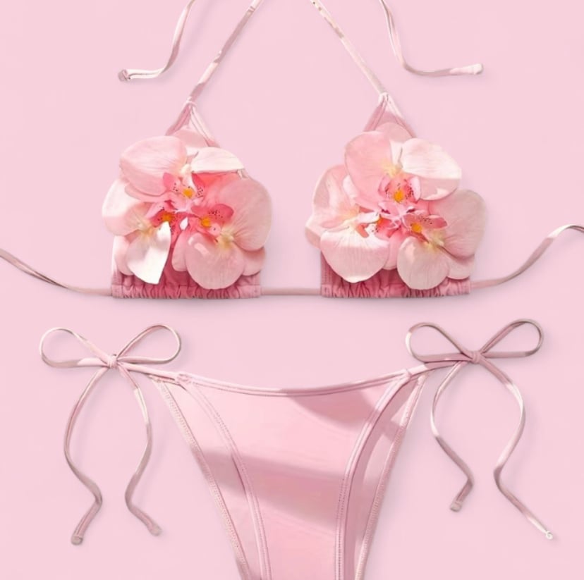 Image of Pink floral bikini set