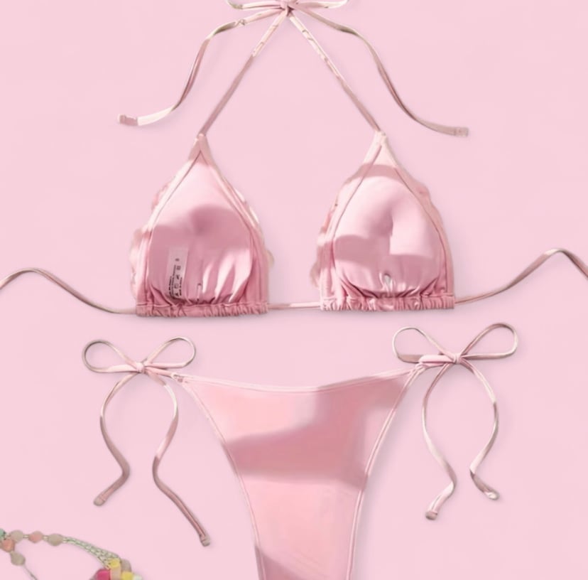 Image of Pink floral bikini set