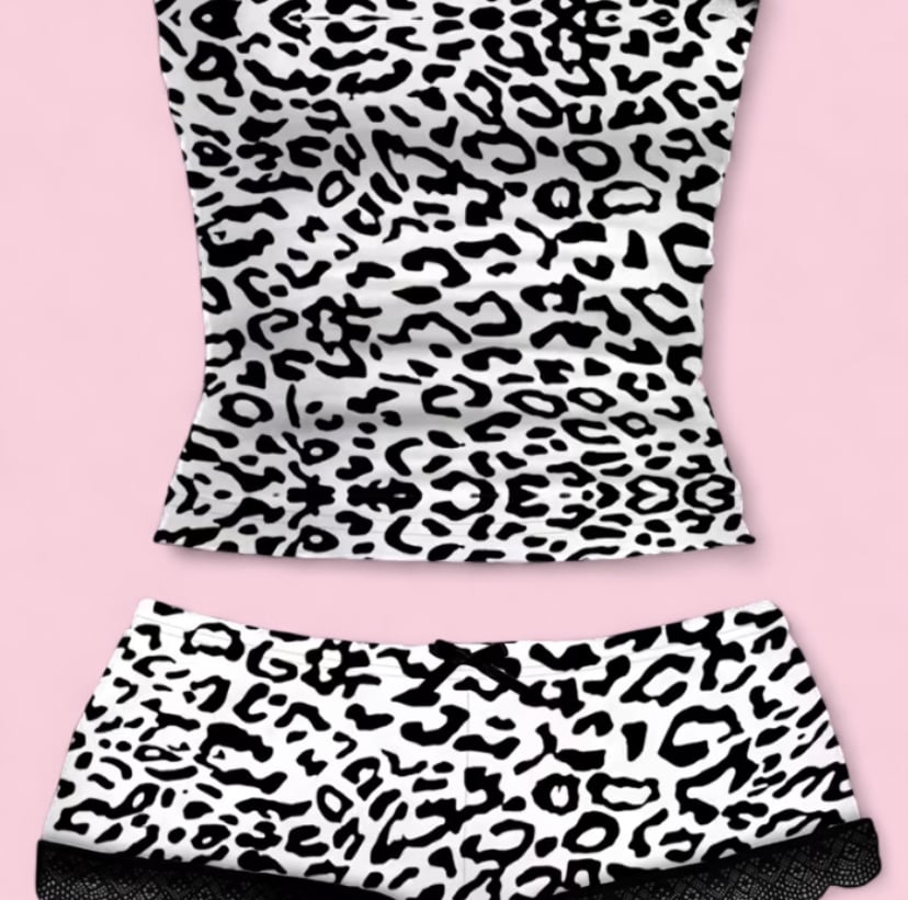 Image of Leopard shorts set  