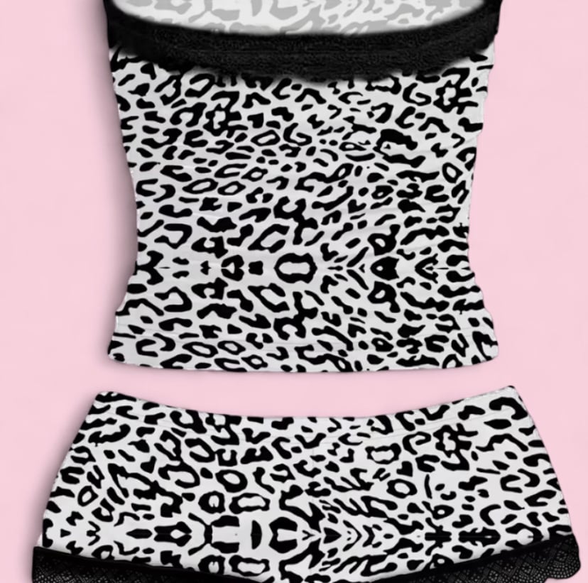 Image of Leopard shorts set  