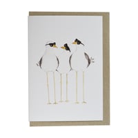 Image 1 of Australian made greeting card - 'The flock' seagull family
