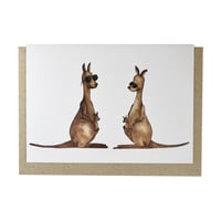 Image 1 of Australian made greeting card - Cool Kangaroos