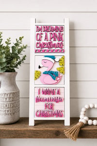 Image 1 of Pink Flamingo Christmas Interchangeable Insert Collection