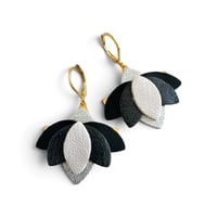 Image 1 of Boucles d'oreilles dormeuses, modèle AURORE, Noir
