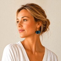 Image 2 of Boucles d'oreilles dormeuses, modèle AURORE, Noir