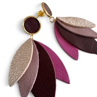 Image 2 of Boucles d'oreilles , modèle MIA, Bordeaux Rose 