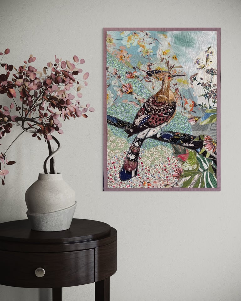 'Amidst the Blooming Holiday' - Birdy wall art for bird-lovers,  53x38cm Image 5