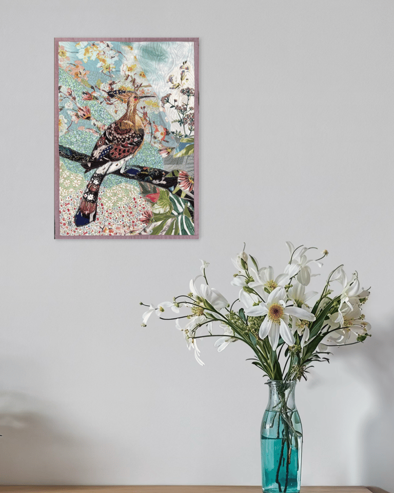 'Amidst the Blooming Holiday' - Birdy wall art for bird-lovers,  53x38cm Image 13