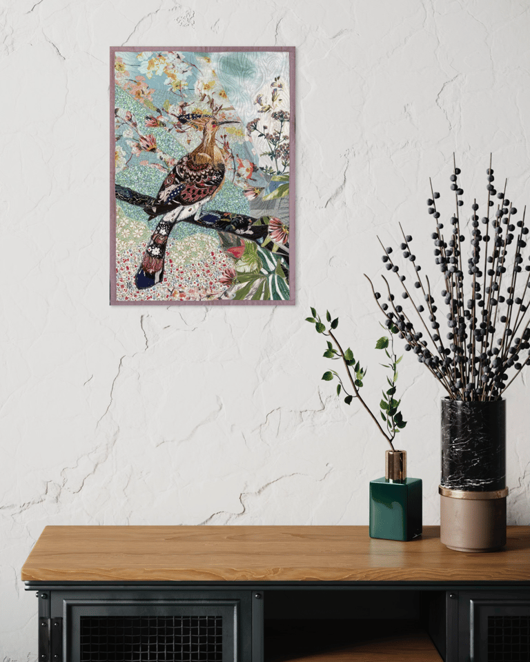 'Amidst the Blooming Holiday' - Birdy wall art for bird-lovers,  53x38cm Image 2